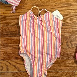 Zara Kids Striped One Piece - Pink, Orange, White
